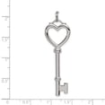 thumbnail image 3 of 925 Sterling Silver Solid Polished back Open Love Heart Top Large Key Pendant Necklace 52x16mm Wide Pendant for Women, 3 of 3