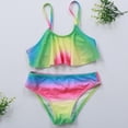 thumbnail image 3 of SILVERCELL Girl's Bikini Swimsuits Ruffle Flounce Two Piece Beach Swimwear Tankini Set 5-16 Years, 3 of 5
