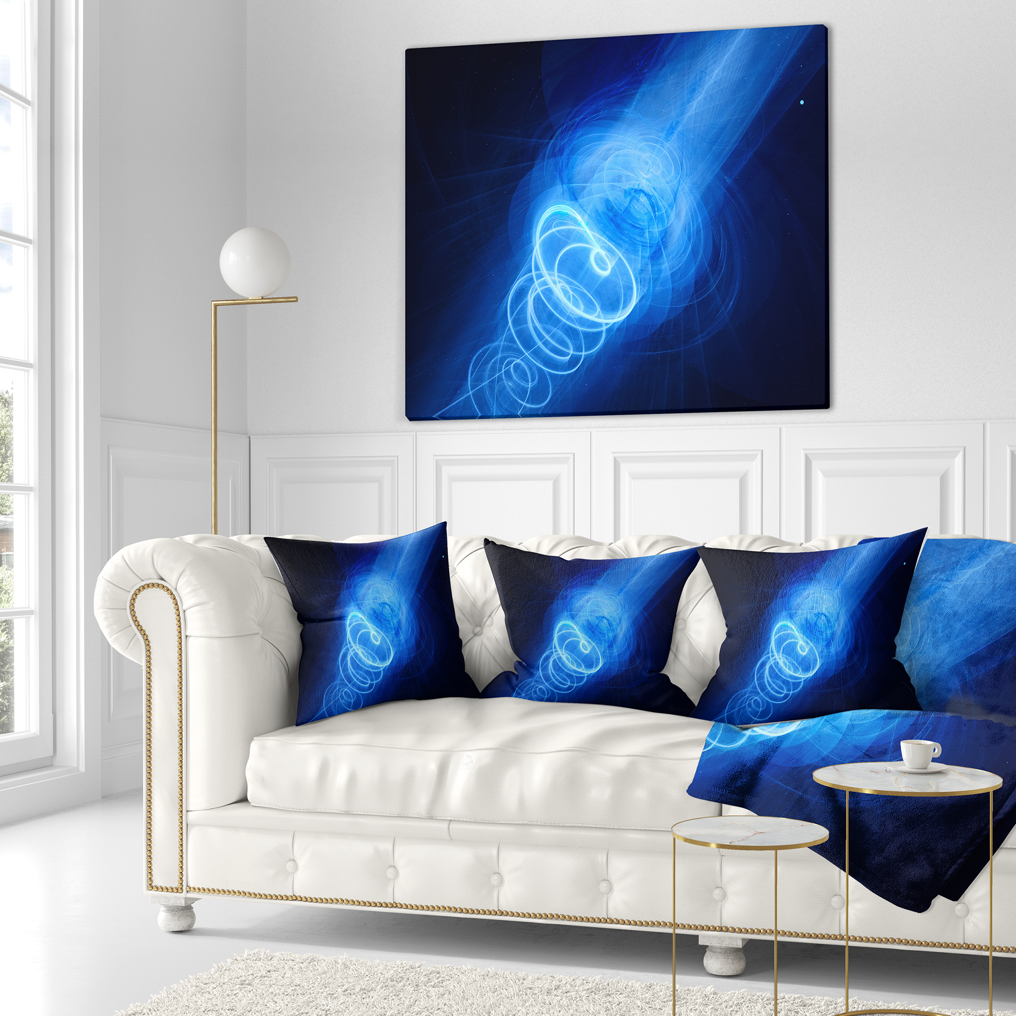 Designart New Plasma Weapon in Space - Abstract Throw Pillow - 18x18