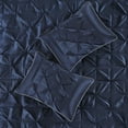 thumbnail image 4 of Madison Park Cal King Comforter Sets, 7-Piece Tufted Pintuk Bed in a Bag Bed Set, Satin Luxury Navy Comforter Bedding Set with Decor Pillow, 4 of 11
