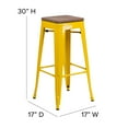 thumbnail image 6 of Flash Furniture Lily 30" High Backless Yellow Metal Barstool with Square Wood Seat, 6 of 13