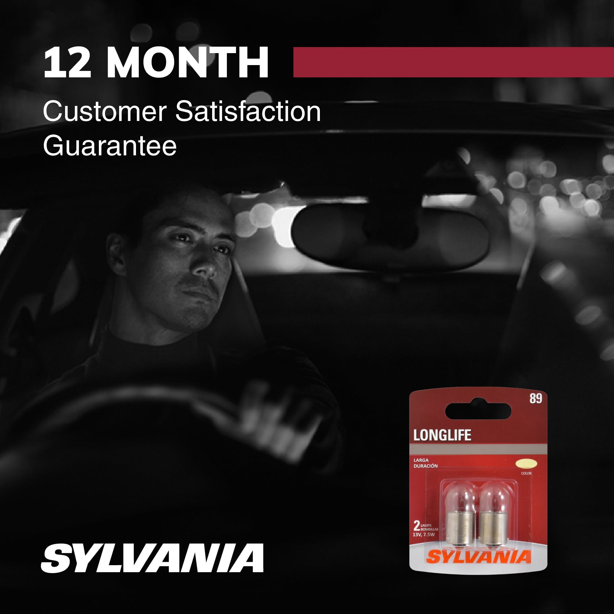 Sylvania 89 Long Life Mini Bulb, 2 Pack, Compatible with Multiple Cars