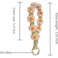 thumbnail image 5 of Duslogis Boho Keychain Handmade Keychain Wristlet Key Chain Wrist Lanyard for Keys Cute daisy keychain for Women (Pink), 5 of 7
