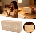 thumbnail image 1 of Tong Wooden Digital Clock Minimalist Design With Large LED Display For Home Bedroom Modern Silent Wall Clock Battery Operated Easy Read, 1 of 6