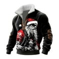 thumbnail image 4 of KHONTS Men's Santa Quarter Zip Pullover Sweatshirt Lined Funny Christmas Printed Tops Long Sleeve Xmas Casual Holiday Tee Shirts 1-Black XXL, 4 of 4