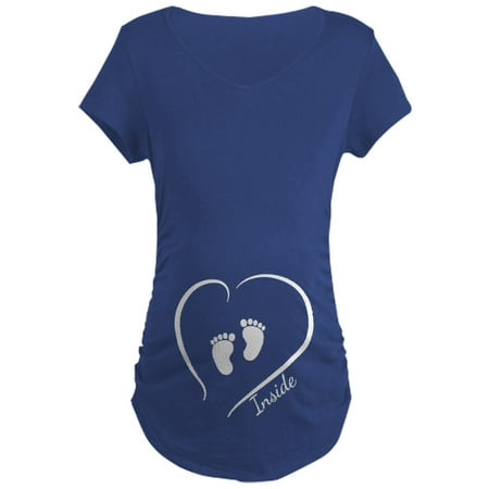 

CafePress - Baby Feet Inside Black Maternity T Shirt - Maternity Dark T-Shirt