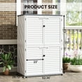 thumbnail image 6 of Resin Outdoor Storage Shed, 34/65 Cu Ft Outdoor Storage Cabinet, Waterproof Resin Storage for Trash Can, Garden Tools, Pool Supplies, 6 of 9