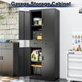 thumbnail image 6 of BESFUR Metal Cabinet with Drawer and Adjustable Shelves for Garage, Office, School - Black, 6 of 8