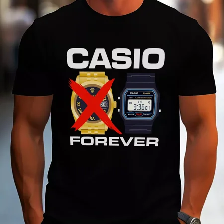 Retro Watch Battle-Inspired Tee  80s Digital vs Luxury Graphic Shirt  Geek Style Fanwear