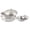Silver/Matte, variant on Communion Ware 2 Holy Wine Serving Trays with a Lid & 1 Stacking Bread Plate with a Lid - Stainless Steel (Brass/Gold)