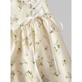 thumbnail image 5 of Light Yellow Bowknot Strap Floral Print A-Line Long Dress For Summer Graduation Modest Occasion Wear, 5 of 6