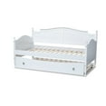 thumbnail image 5 of Baxton Studio Mara Cottage Farmhouse White Finished Wood Twin Size Daybed with Roll-Out Trundle Bed, 5 of 7