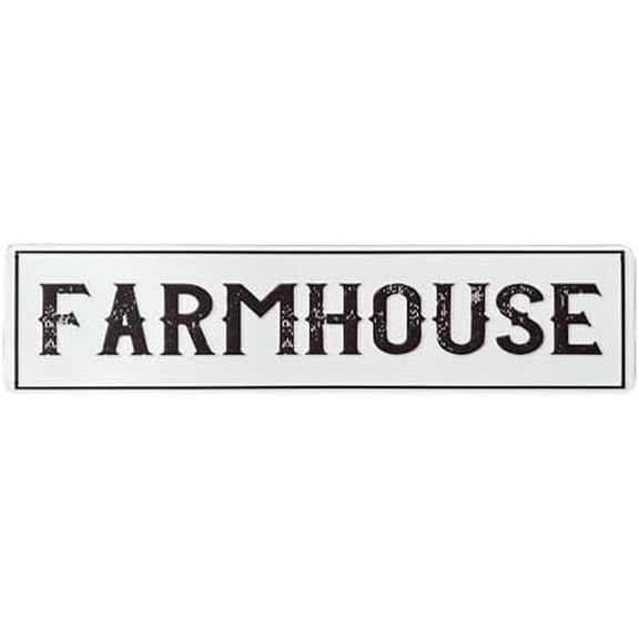 Farmhouse Metal Tin Sign 4" x 16" Vintage Wall Art Plaque - Waterproof & Dustproof for Home, Restaurant, and Bar Decor