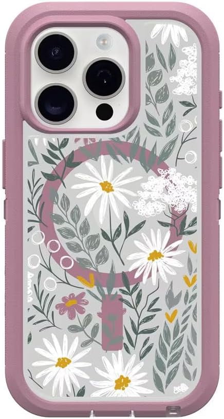OtterBox iPhone 15 Pro (Only) - Defender Series XT Clear Case - Orchid Advice (Clear/Purple) - Screenless, Rugged - Snaps to MagSafe - Lanyard Attachment - Non-Retail Packaging