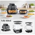 thumbnail image 2 of Arecovas 4-in-1 Portable Glass Air Fryer, 140–400°F Precise Heat, Max Crisp Technology, 4.2QT & 1.6QT Dual Capacity, Freezer & Dishwasher Safe, Bake, Recrisp, Air Fry, 2 of 9