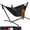 Onyx, variant on Double Hammock (with Steel Stand) — Indoor/Outdoor Brazilian-Style Cotton Hammock, Includes Portable Carry Bag, Seats Two People