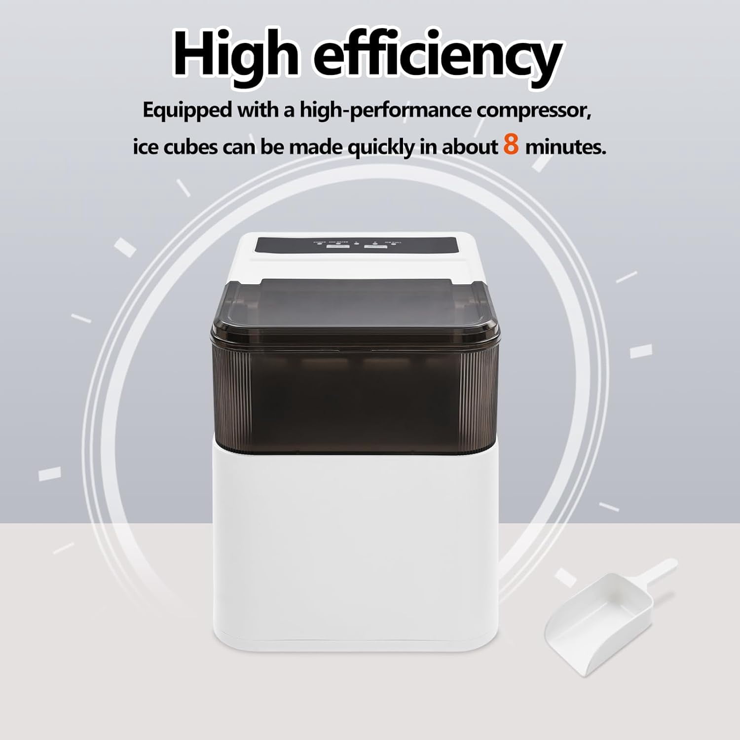 Miumaeov Nugget Ice Makers Countertop 26.5Lbs/Day, Portable Ice Machine Self-Cleaning, Small Ice Maker Ready in 8 Mins, Ice Maker for Home with 1.4L Tank, Countertop Ice Maker for Office Cafe
