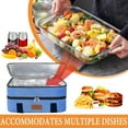 thumbnail image 5 of Insulated Casserole Carrier for Hot or Cold Food Fits 9"X13" Dish, Expandable Insulated Casserole Carry Bag for Travel/Picnic/Party, Double Layer, Blue, Durable Nylon, Leak-Proof, 5 of 12