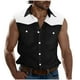 thumbnail image 1 of Camisas de Cuello para Hombres Moda Casual Patchwork Turndown Bolsillos sin Mangas Tanque Deportivo, Poliéster, 1 of 5