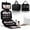 Black, variant on Travel Toiletry Bag with Jewelry Organizer, Hanging Travel Bag for Toiletries, Puffy Makeup Cosmetic Bag Organizer, Carry-On Travel Accessories Essentials-Black
