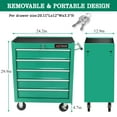 thumbnail image 3 of Seizeen Cold Rolled Steel 5-Drawers Tool Chest, Rolling Tool Box on Wheels for Garage Workshop, Green Tool Storage Cabinet, 3 of 7