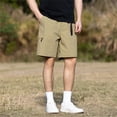 thumbnail image 3 of NAFUU Mens Baggy Shorts Solid Color Cargo Shorts Straight Leg Bermuda Bottoms With Pocket Summer Vacation Workout Shorts Men, 3 of 3