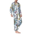 thumbnail image 3 of Kll Flowers And Butterflies Sleepwear Mens Flannel Pajamas,Long Cotton Pj Set, 3 of 9