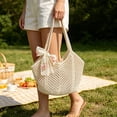 thumbnail image 6 of Gumesh Beach Bags for Women - Women Beach Tote Bag, Summer Mesh Hollow Straw Tote Bag for Holiday Market, 6 of 7
