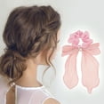 thumbnail image 2 of Unique Bargains 1 Pc Stylish Creased Ribbons Hair Ties Hair Bands Pink, 2 of 5