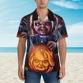 thumbnail image 2 of Lsque Chucky Pattern Hawaiian Shirt for Men Unisex Summer Beach Casual Short Sleeve Cotton Linen Button Down Shirts-Small, 2 of 6