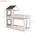thumbnail image 2 of White Twin Over Twin Wood Bunk Bed with Roof, Window, Guardrail, Ladder, 2 of 8