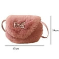 thumbnail image 2 of Bolsos de hombro mini peludos con nudo de lazo para niñas y niños pequeños Bolsos cruzados, 2 of 6