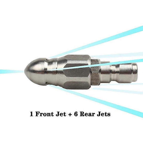 Pressure Washer Sewer Jetter Nozzle with Stainless Steel Durable Design Sewer Jet Nozzle 1/4Inch Quickly Connector
