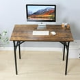 thumbnail image 6 of SOGES 31.5 inches Folding Desk No Assembly Sturdy Small Writing Desk for Small Spaces, Rustic Brown, 6 of 8