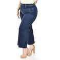 thumbnail image 3 of Jeans culotte con bolsillos frontales Tallas Extras, 6859 (Mezclilla tono oscuro) azul oscuro 36, 3 of 5