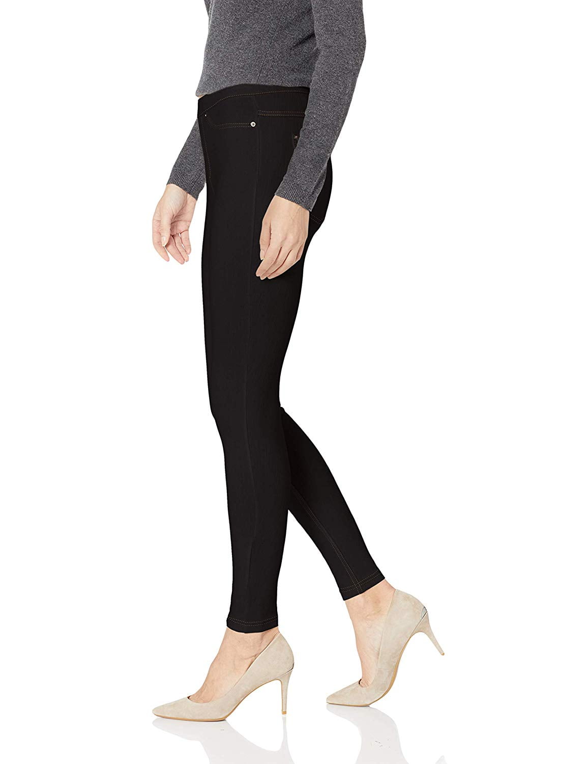 HUE Women’s Original Denim Leggings (Black, S)