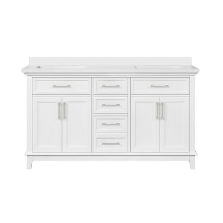 Best Ing Ove Decors Derry 60 In Double Sink Bathroom Vanity White Finish And Power Bar Accuweather Double Sink Bathroom Vanity, Ove Decors 60 Vanity