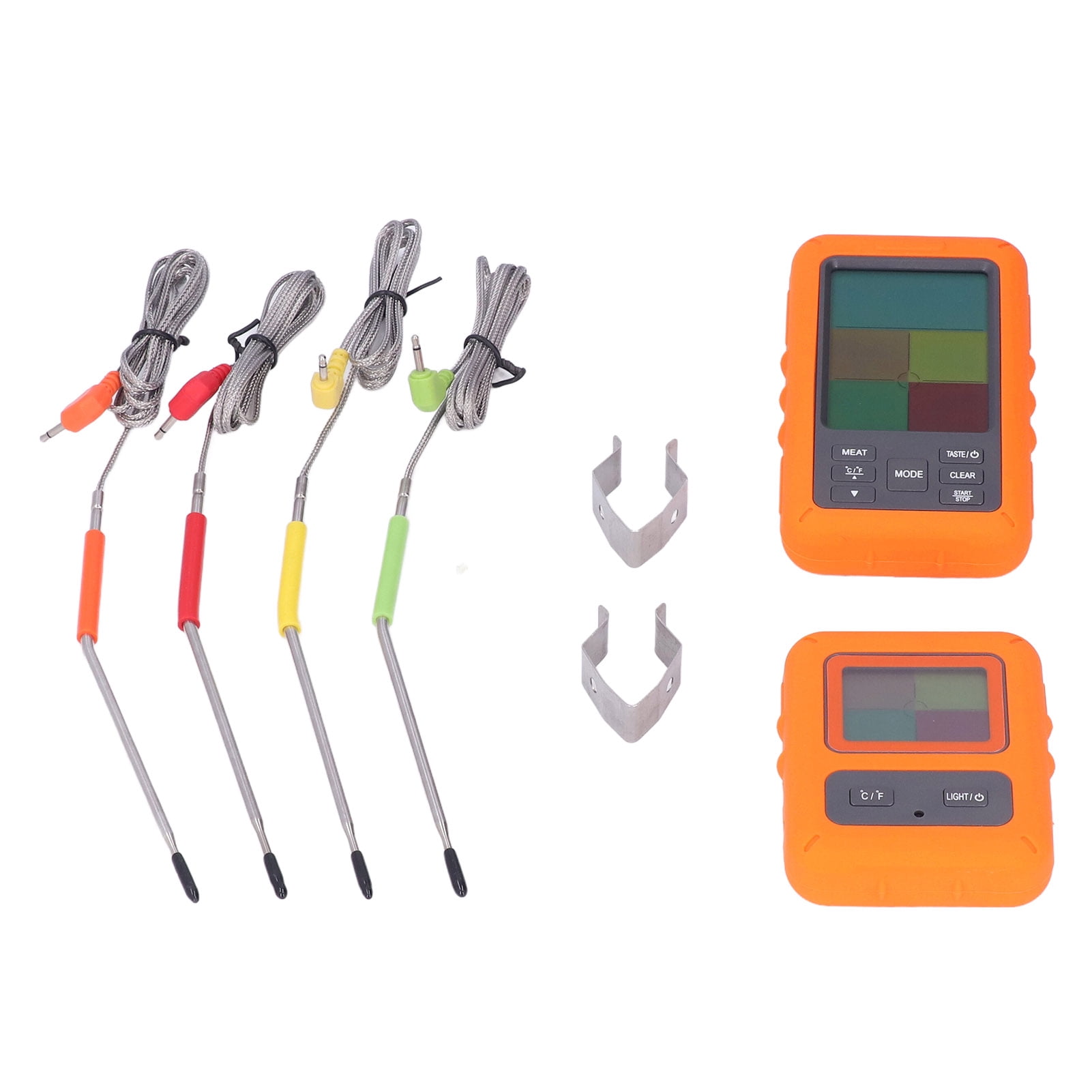 BIMZUC Wireless Meat Thermometer Digital BBQ Thermometer with 4 Probes LCD Display for Kitchen Cooking Oven Grilling Smoking 328ft Long Range 12.5x7.5cm / 4.9x3.0in Food Thermometer