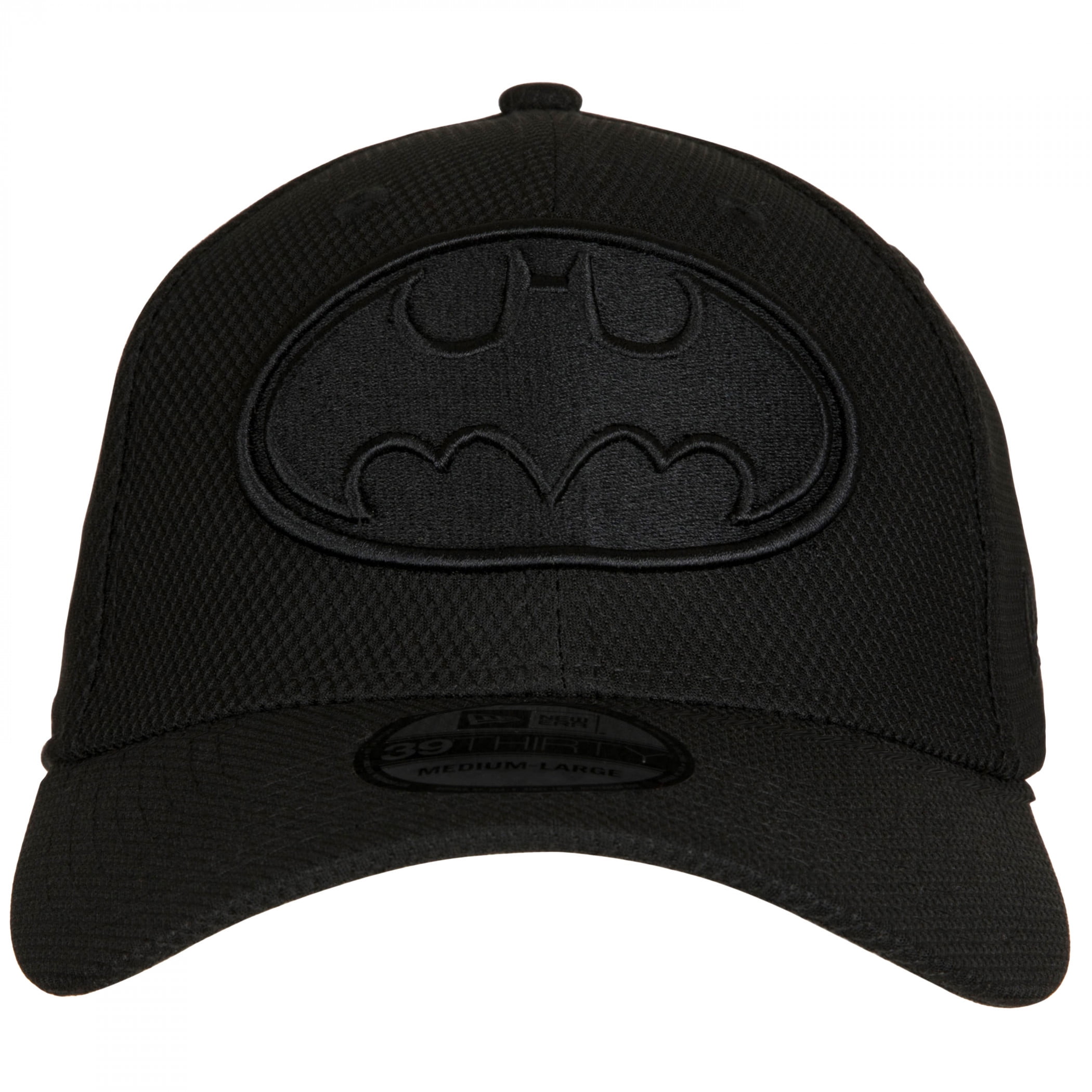 Batman Symbol Black on Black New Era Thirty Fitted Hat Large