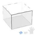 thumbnail image 1 of Caja de exhibición de acrílico de 1 paquete, 7.9x7.9x5.9 pulgadas/20x20x15cm, caja de exhibición clara de acrílico con base de madera negra [Blanco, Transparente], 1 of 6