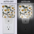 thumbnail image 2 of Daisies LED Square Night Lights - Energy Efficient Plug-in Wall Lamp with Auto Sensor, Soft Glow Illumination - for Bedroom, Nursery, Bathroom - Set of 2, White, 2 of 6