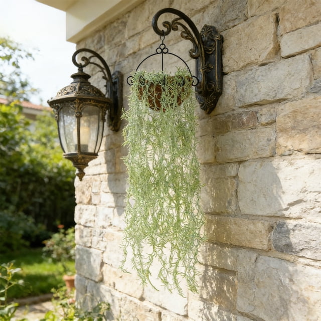 Plantas colgantes artificiales, enredaderas de hiedra sintética verde para decoración de pared, decoración de boda en el jardín interior exterior, set de 3 plantas artificiales de plástico
