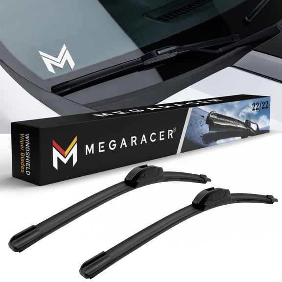 Mega Racer (2 Pack) 22" 22" Windshield Wipers J Hook All-Season Beam Windshield Wiper Blades