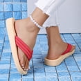 thumbnail image 5 of BADHUB Women's Casual Non slip Flat Bottom Flip Flops Comfortable Soft Bottom Summer Vacation Flat Flip Flops Red 41, 5 of 6