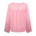 thumbnail image 5 of Pompotops Blouse Décontractée à Manches Longues pour Femmes, Col Rond, Couleur Unie, Boutons Ouverts, 5 of 5