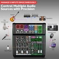 thumbnail image 5 of Pyle 6-Channel Audio Mixer, Bluetooth Studio Mixer/DJ Controller with Digital Effects, USB Interface, MP3 Compatible, XLR Inputs and LED Display, Audio Mixing Sound board System 10”x11”x3” inches, 5 of 5