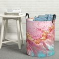 thumbnail image 5 of Laundry Basket, Abstract Pink Gold Splash Laundry Hamper Waterproof Laundry Bag Clothes Hamper Laundry Bin with Handles for Bedroom, Living Room, Kids Room, 5 of 6