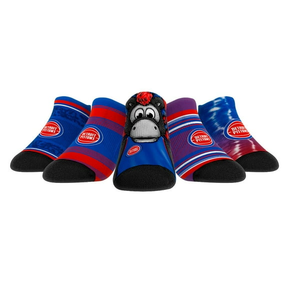 Rock Em Socks Detroit Pistons Unisex Super Fan 5-Pack Low-Cut Socks