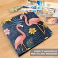 thumbnail image 4 of FORMRS 3 Ring Photo Album 4"x6" Self Adhesive Large Capacity PU Leather Cover, Floral Flamingo, 4 of 8