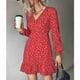 thumbnail image 5 of Vestido De Otoño, Vestido Con Dobladillo Con Volantes De Cintura Alta Y Cuello En V Para Ir De Compras, 5 of 7